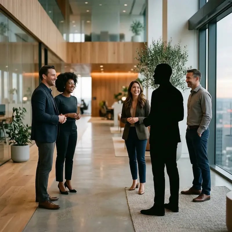 lachende Mitarbeiter