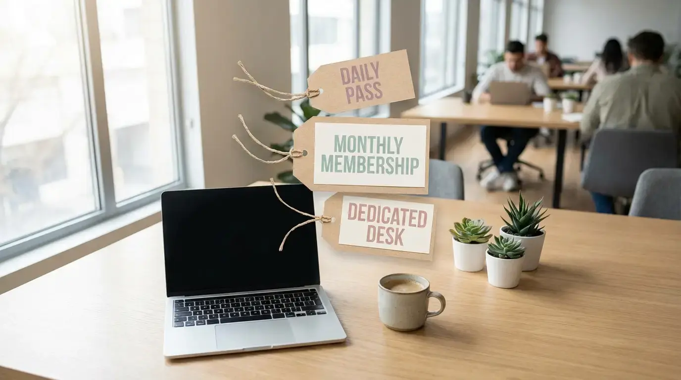 Coworking Pricing Modelle 2026: Desk, Office, Day Pass & Add-ons kalkulieren