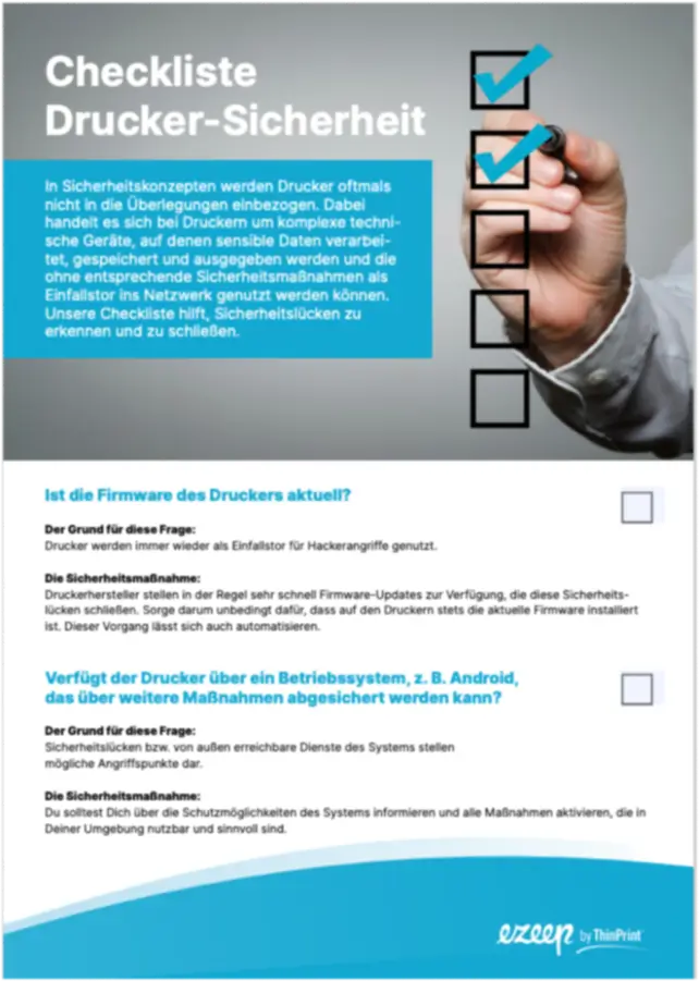 Printer Security Checklist