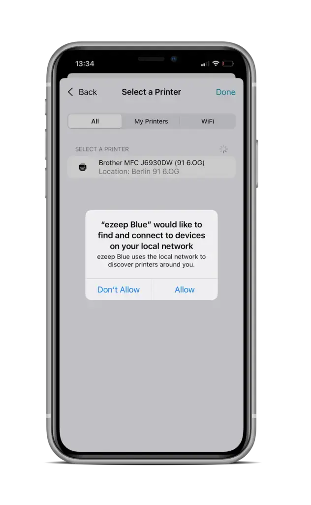 Allow ezeep to find your printer