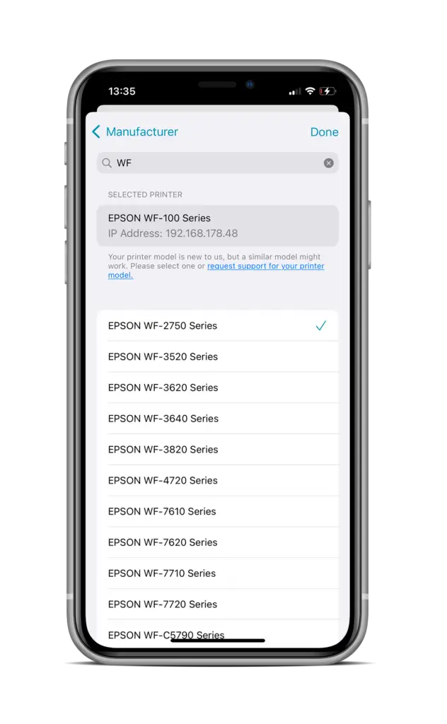 Select from our list of drivers to install the printer