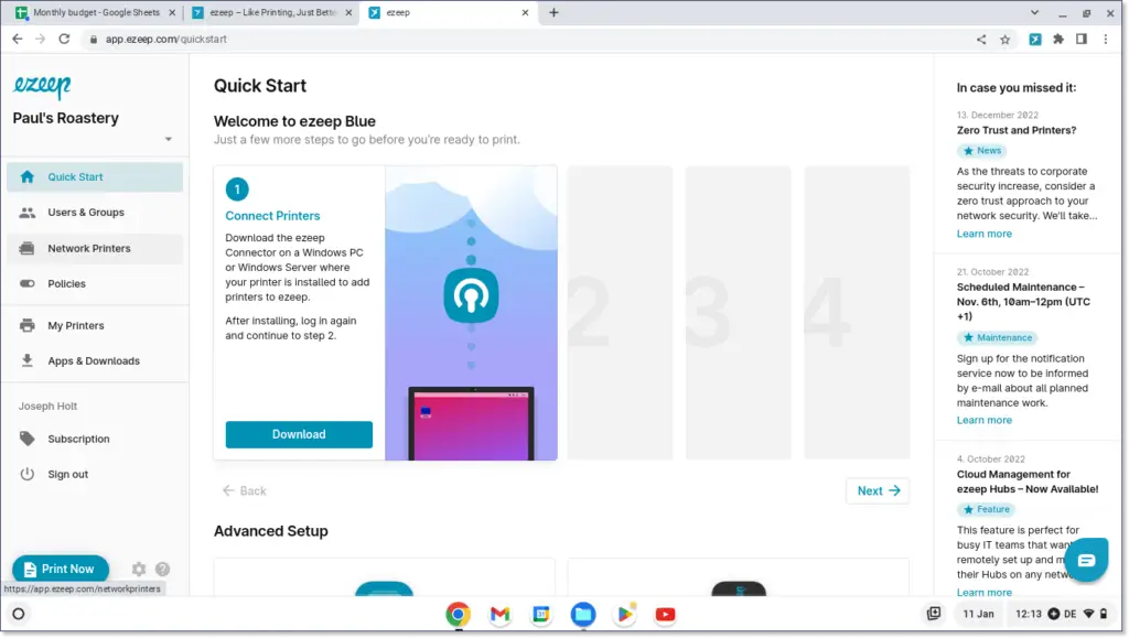 Chromebook Cloud Printing