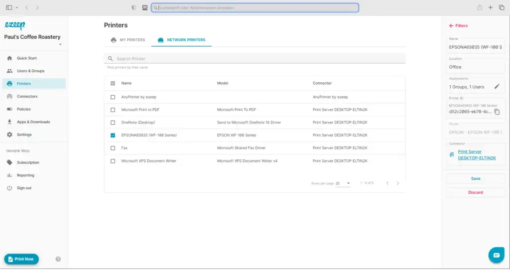 Set up remote printing with ezeep