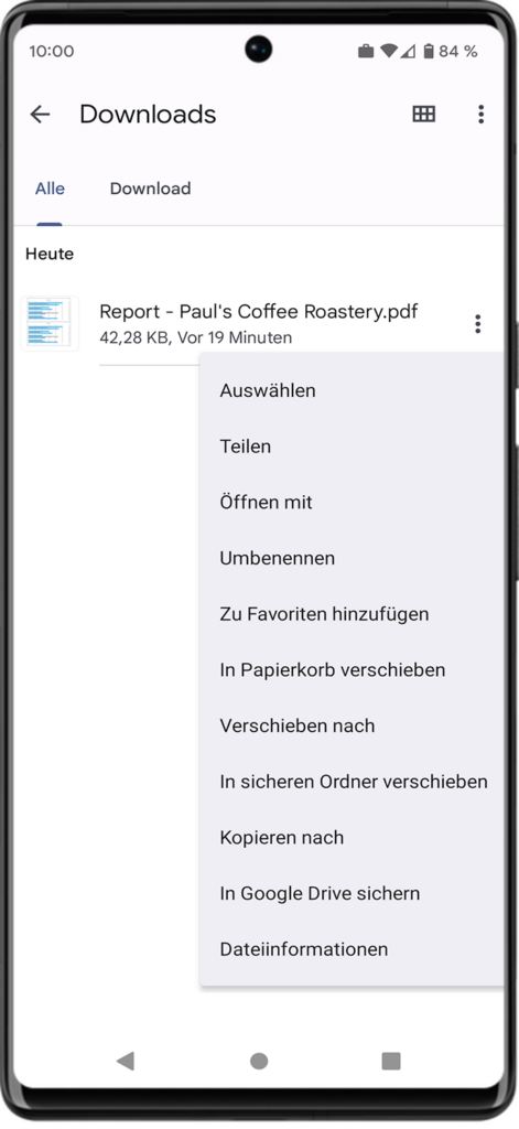 Dokument vom Smartphone oder Tablet aus drucken