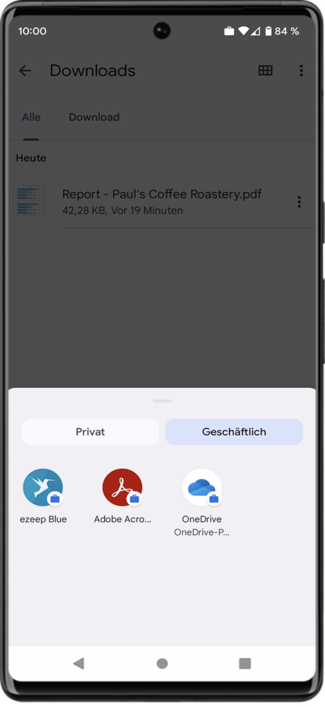 Dokument drucken mit ezeep Blue