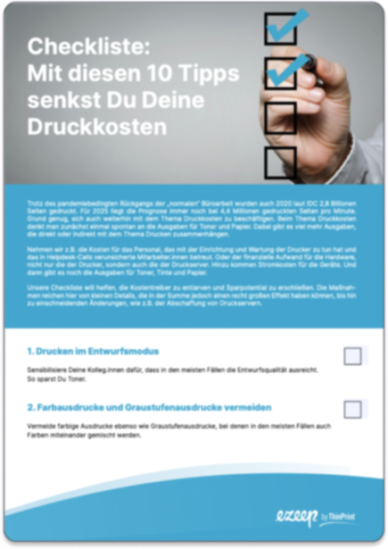 Druckkosten Checkliste