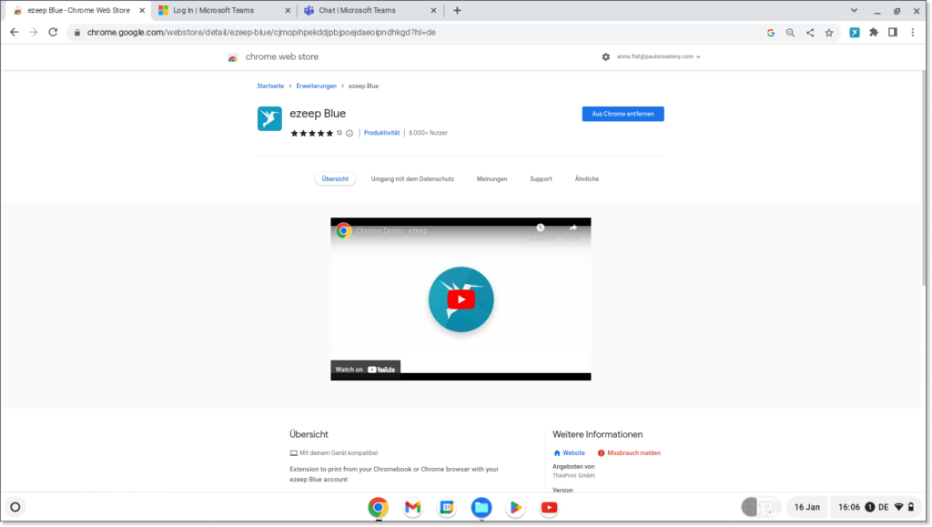 Chrome App Store DE
