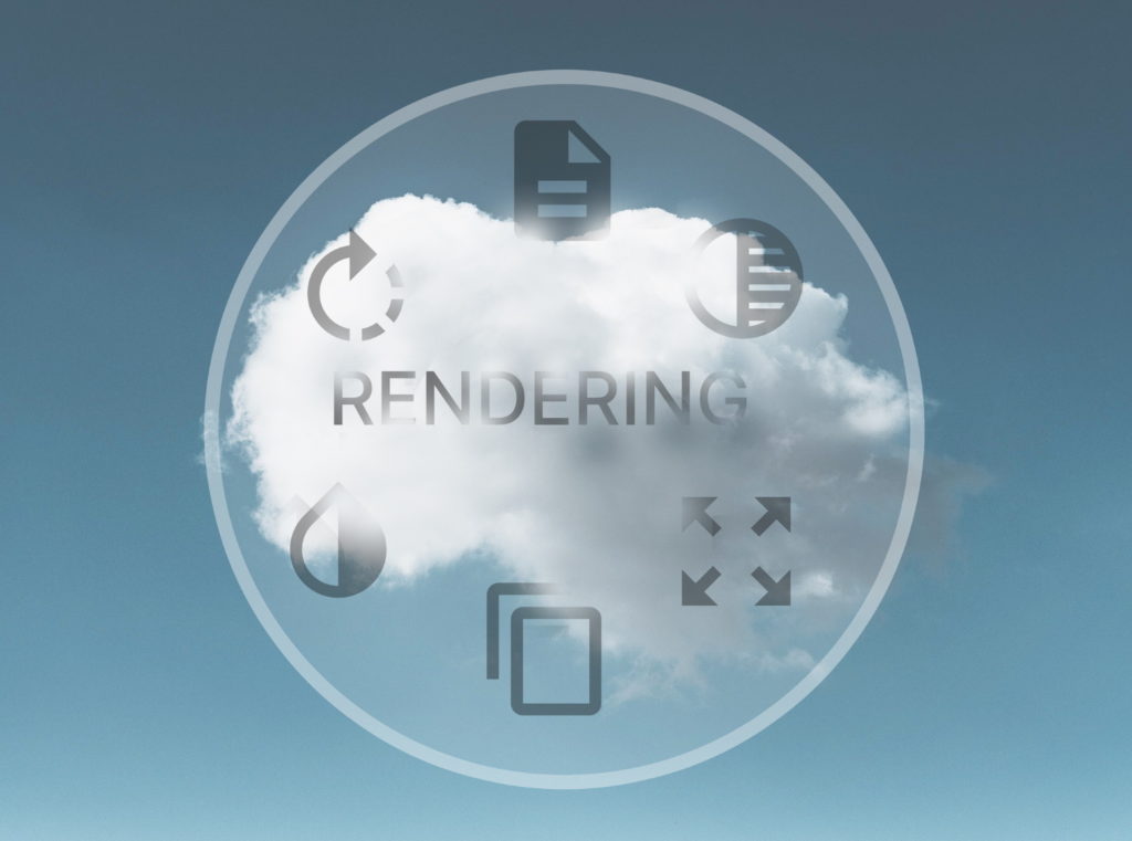 With cloud rendering, print jobs are prepared in the cloud.