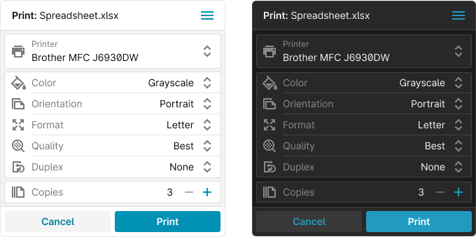 Printing PDFs from JavaScript web apps printer settings