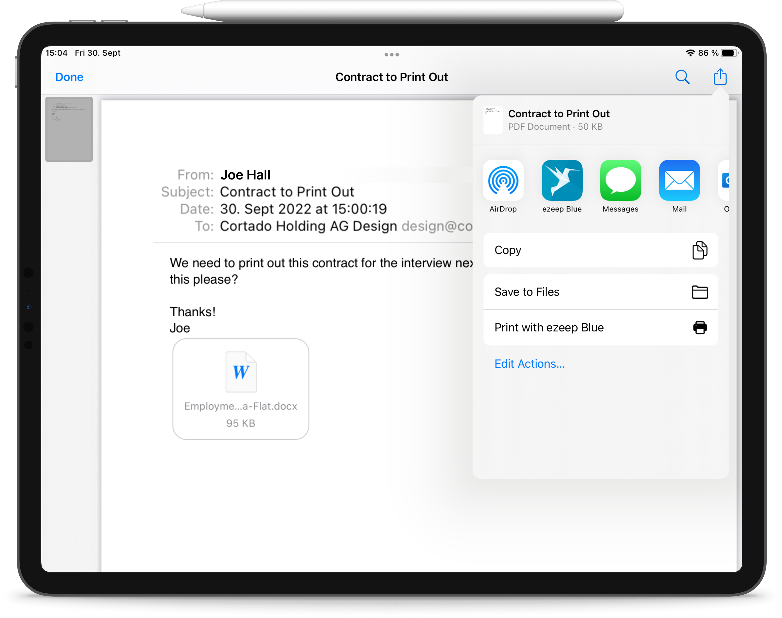 Using iOS Workflow To Send Quick Email Messages