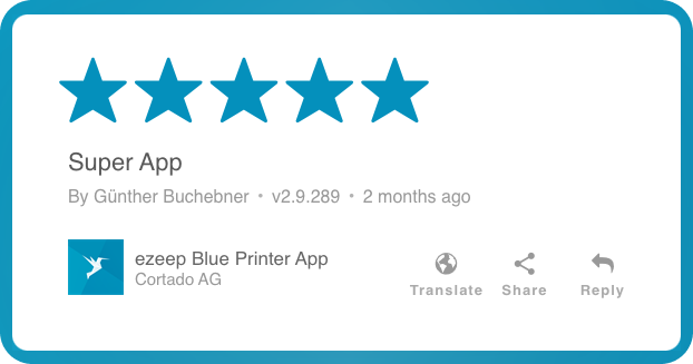 User review of ezeep Blue printer app